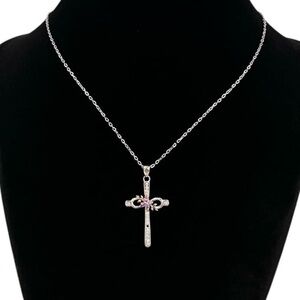 Distance Cross Necklace for Women 925 Sterling Silver Jewelry Pendant Necklace
